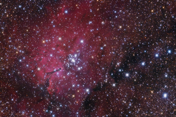 NGC6820 emission nebula and NGC6823 open cluster